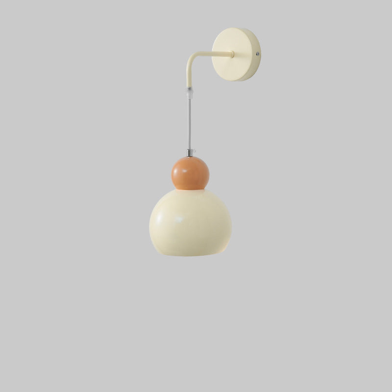 Creative Cream Round Dome Iron 1-Light Wall Sconce Lamp