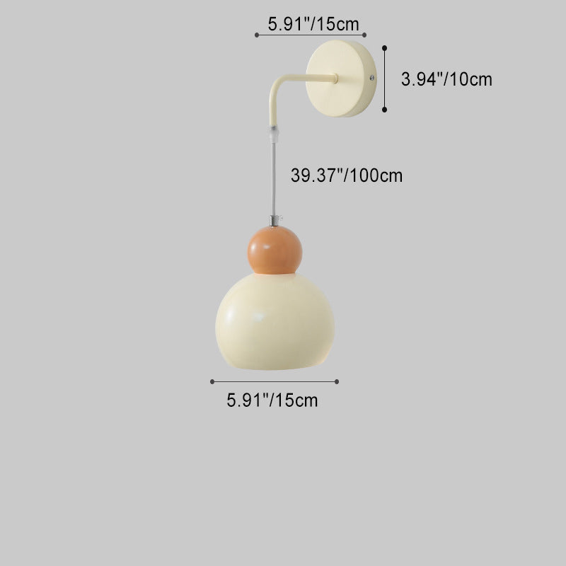 Creative Cream Round Dome Iron 1-Light Wall Sconce Lamp