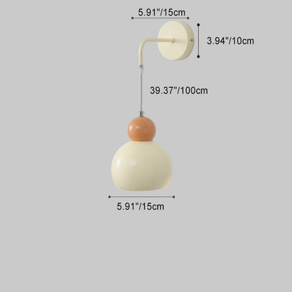 Creative Cream Round Dome Iron 1-Light Wall Sconce Lamp