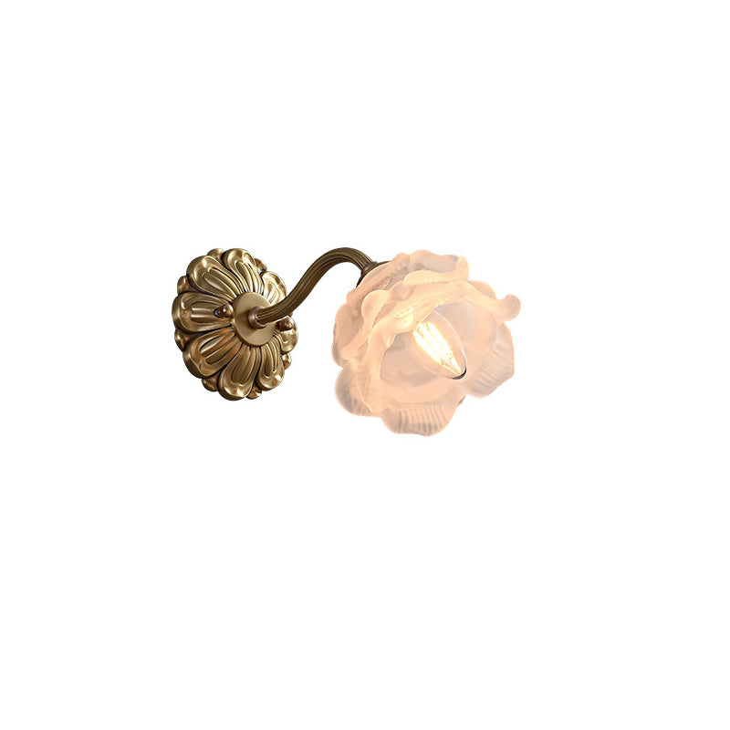 French Cylinder Ball Copper Glass 1-Light Wall Sconce Lamp