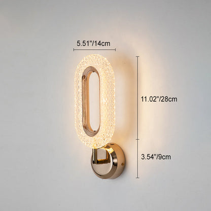 Rose Iron Circle Ring Acrylic Shade LED Wall Sconce Lamp