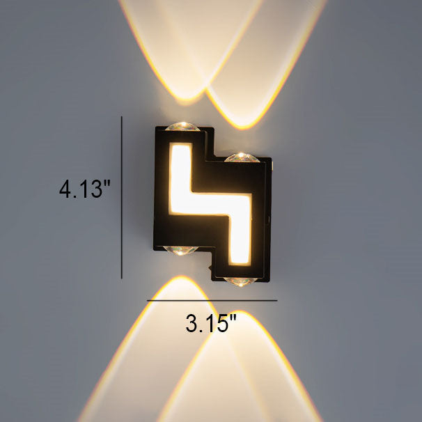 Square Luminous Outdoor Waterproof LED Wall Sconce Lamp