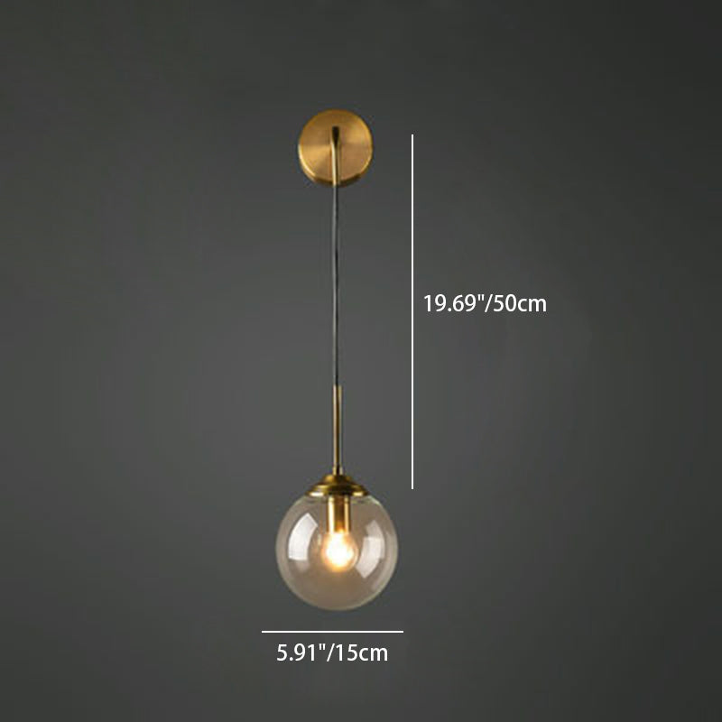 Creative Round Iron Glass 1-Light Wall Sconce Lamp