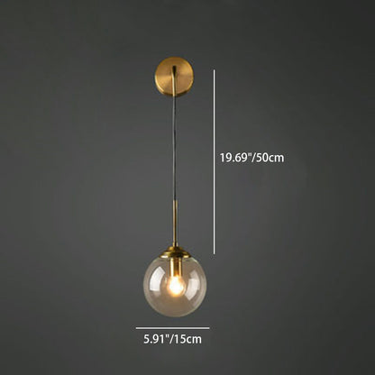 Creative Round Iron Glass 1-Light Wall Sconce Lamp