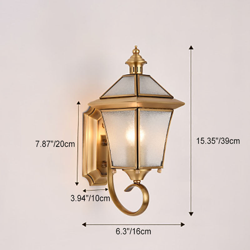 Quadrilateral Waterproof 1-Light Outdoor Wall Sconce Lamp
