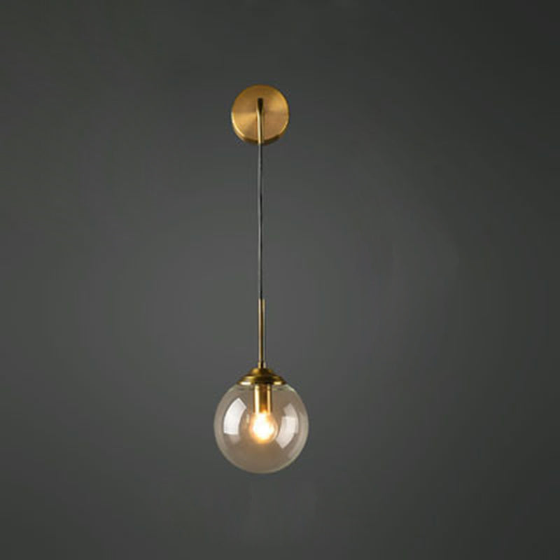 Creative Round Iron Glass 1-Light Wall Sconce Lamp