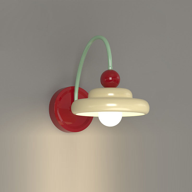 Disc Spherical Iron Glass 1-Light Wall Sconce Lamp