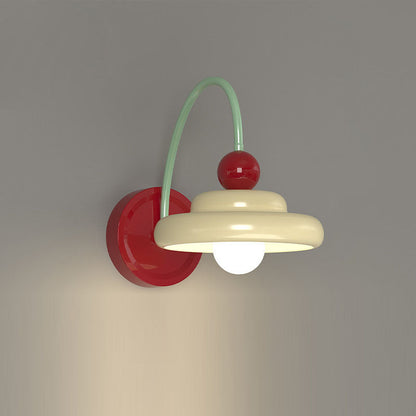 Disc Spherical Iron Glass 1-Light Wall Sconce Lamp