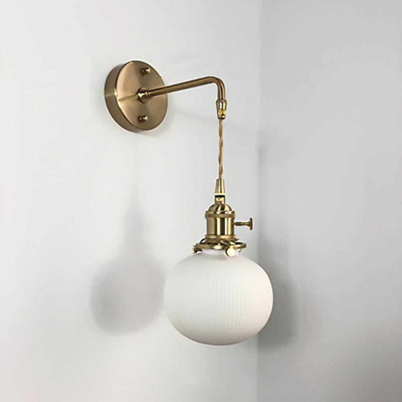 Japanese Oval Brass Lucite 1-Light Wall Sconce Lamp