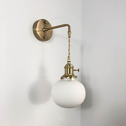 Japanese Oval Brass Lucite 1-Light Wall Sconce Lamp