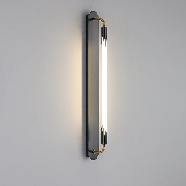 Minimalist All Copper Straight Strip LED Wall Sconce Lamp
