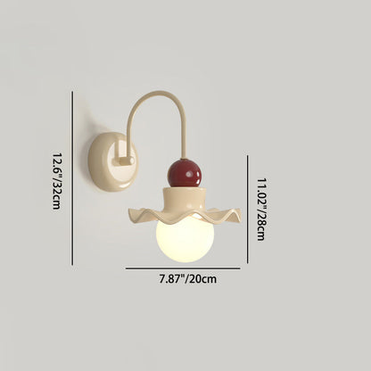 Round Disc Base PE Resin Iron 1-Light Wall Sconce Lamp