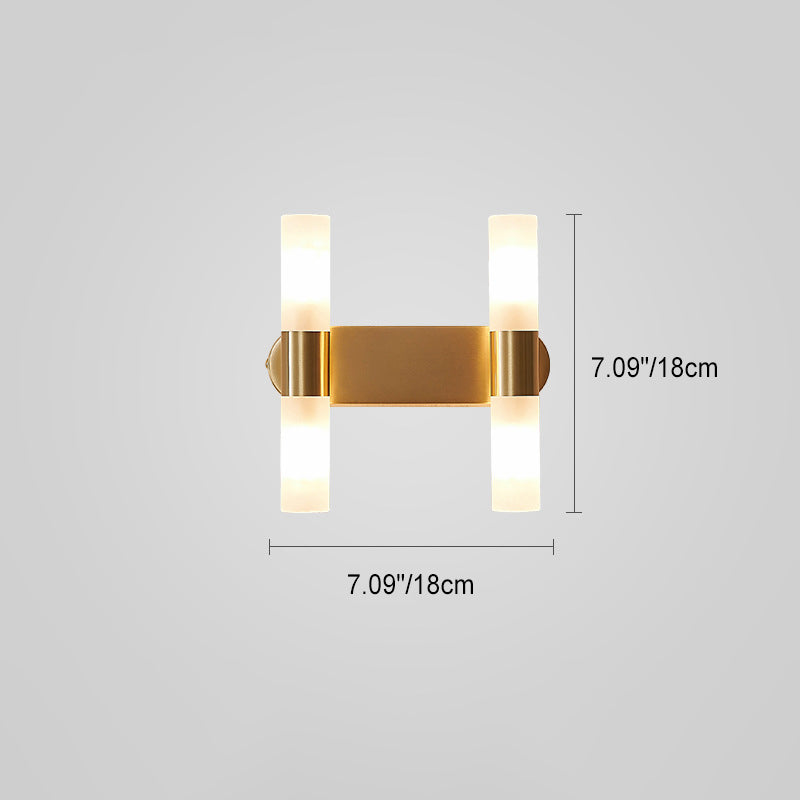 Copper Acrylic Cylinder Ball 1/2/4 Light Wall Sconce Lamp