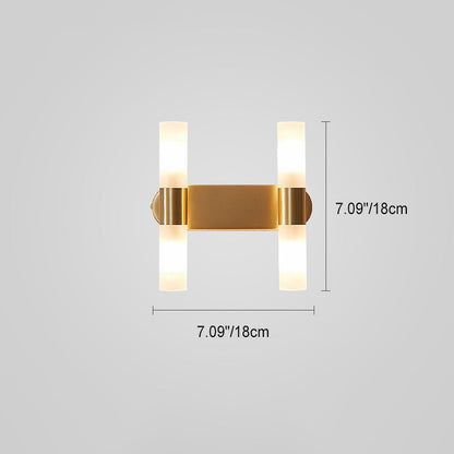 Copper Acrylic Cylinder Ball 1/2/4 Light Wall Sconce Lamp