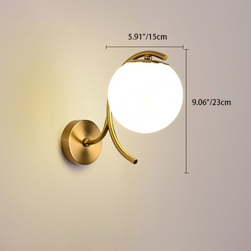 Scandinavian Round Ball Iron Glass 1-Light Wall Sconce Lamp