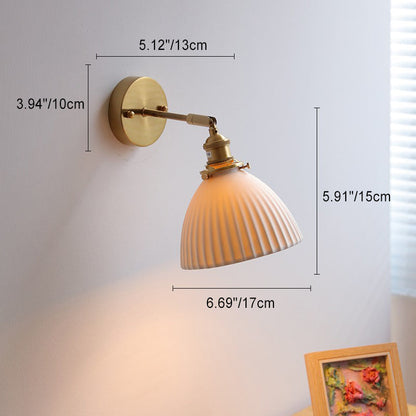 Japanese Semicircular Strip Ball 1-Light Wall Sconce Lamp