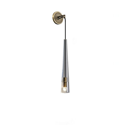 Cylinder Full Copper Crystal 1-Light Wall Sconce Lamp