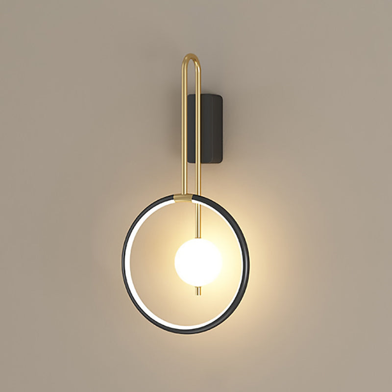 Minimalist Iron Acrylic Round Ring LED Wall Sconce Lamp