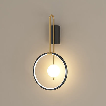Minimalist Iron Acrylic Round Ring LED Wall Sconce Lamp
