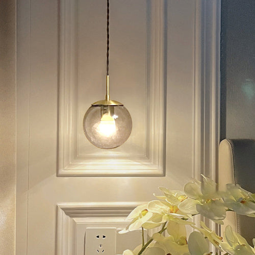 Round Cylinder Flower Brass Glass 1-Light Wall Sconce Lamp
