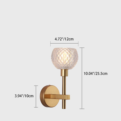 Round Ball Antler Iron Glass LED Wall Sconce Lamp