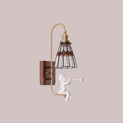 Traditional Resin Bird Angel 1-Light Wall Sconce Lamp