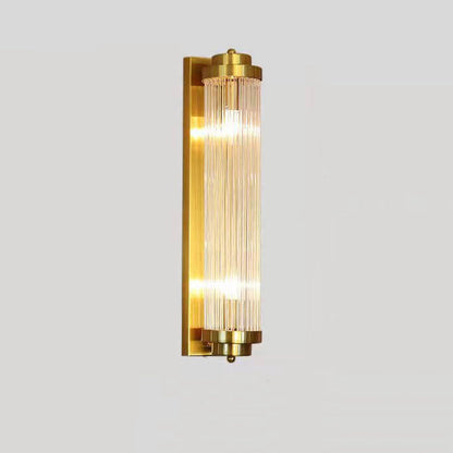 Crystal Cylinder Column Rotation 2-Light Wall Sconce Lamp