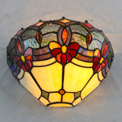 Tiffany Flower Stained Glass Bowl 1-Light Wall Sconce Lamp