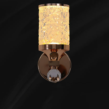 Cylindrical Hardware Acrylic 1-Light Wall Sconce Lamp