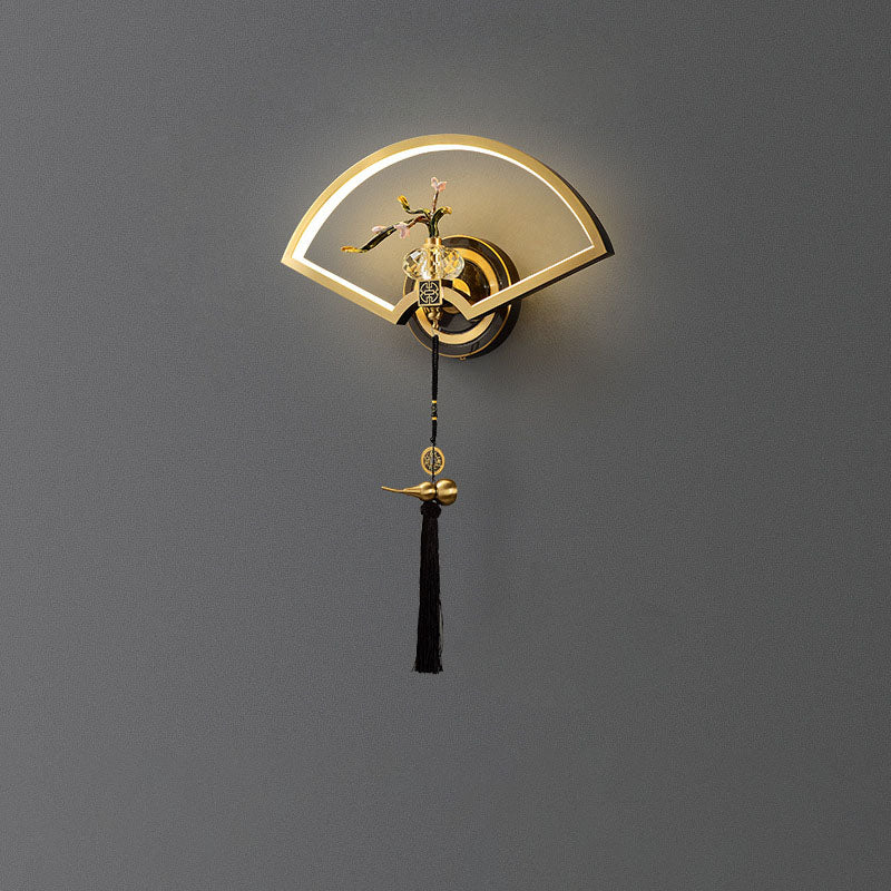 Chinese Copper Magnesium Acrylic LED Wall Sconce Lamp