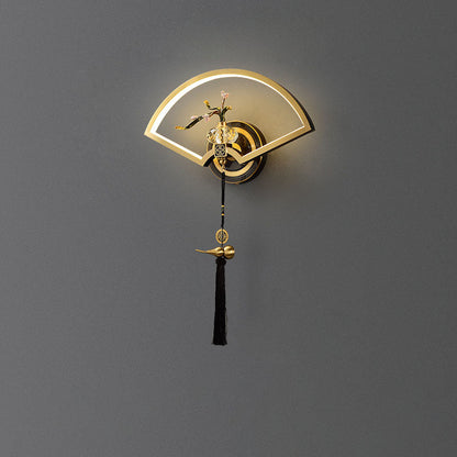 Chinese Copper Magnesium Acrylic LED Wall Sconce Lamp