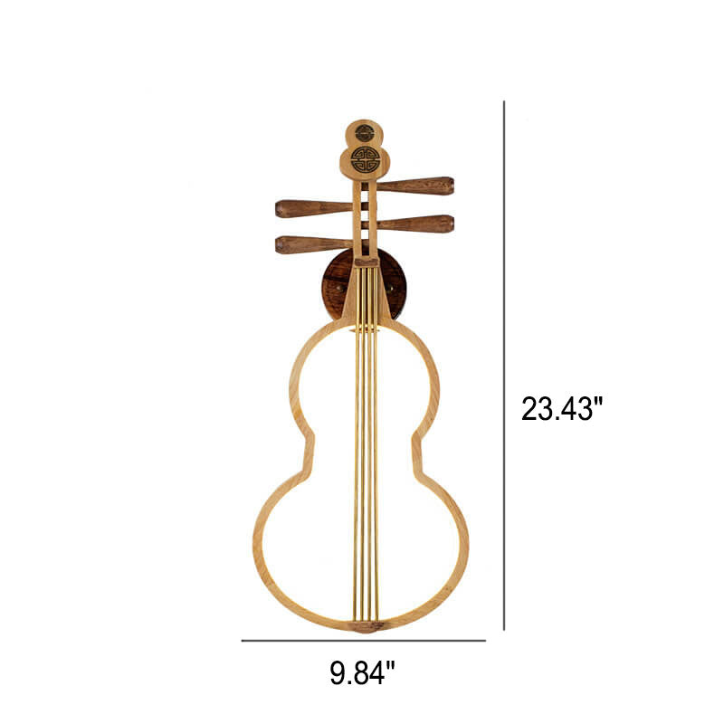Chinese Pipa Instrument Zen Decoration LED Wall Sconce Lamp