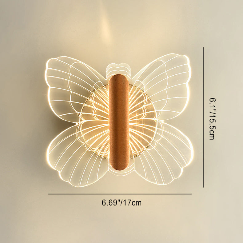 Luxury Hardware Acrylic Butterfly LED Wall Sconce Lamp