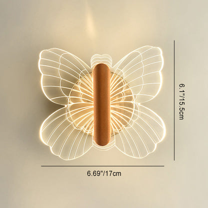 Luxury Hardware Acrylic Butterfly LED Wall Sconce Lamp