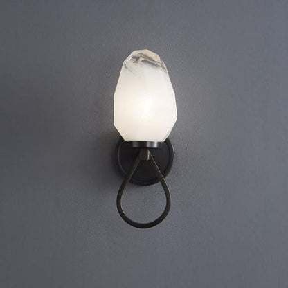 Brass Geometrical Glass Shade 1-Light Wall Sconce Lamp
