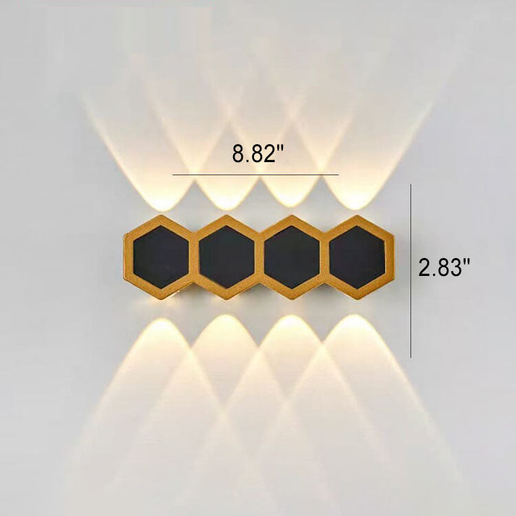 Outdoor Combination Black Gold LED Wall Sconce Lamp