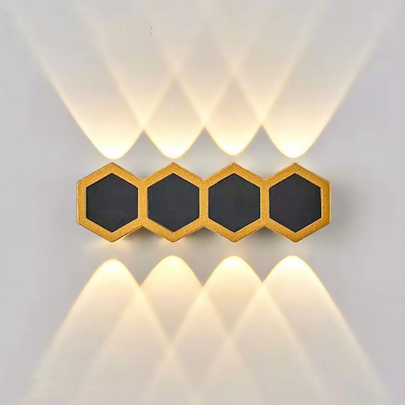 Outdoor Combination Black Gold LED Wall Sconce Lamp