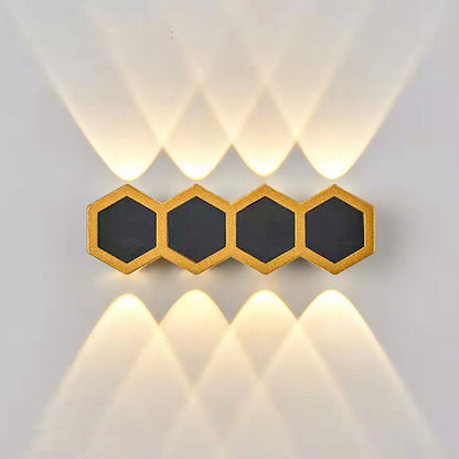 Outdoor Combination Black Gold LED Wall Sconce Lamp