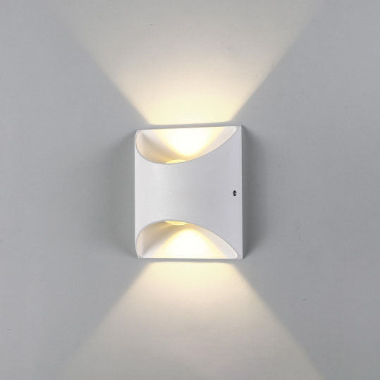 Solid Square Outdoor Waterproof LED Wall Sconce Lamp