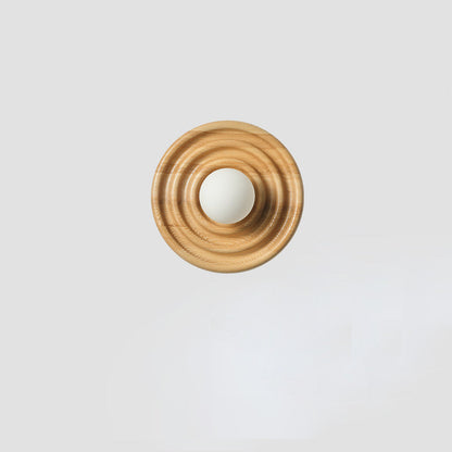 Japanese Ring Glass Ball Shade 1-Light Wall Sconce Lamp