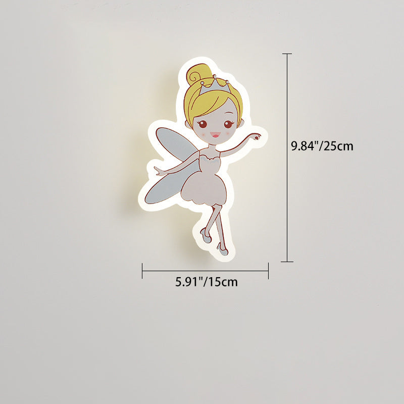 Acrylic Fairy Astronaut Iron LED Kids Wall Sconce Lamp