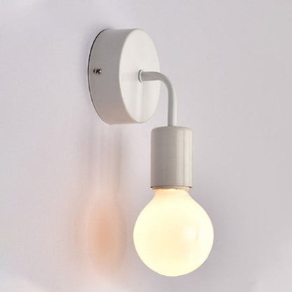 Modern Simplicity Bent Wood Iron 1-Light Wall Sconce Lamp