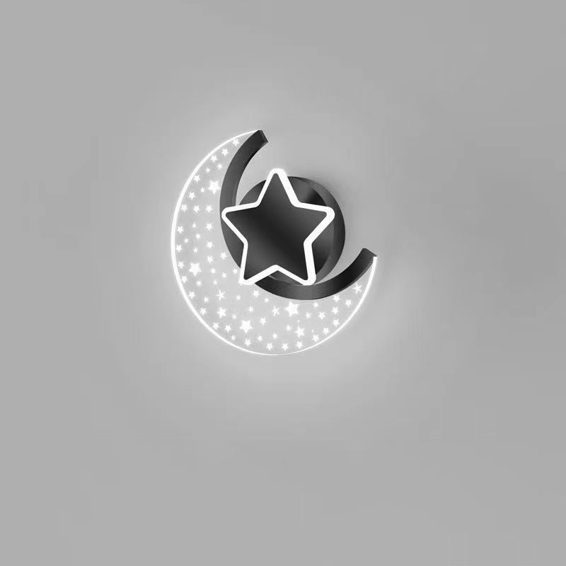 Simplicity Aluminum Acrylic Moon Star LED Wall Sconce Lamp