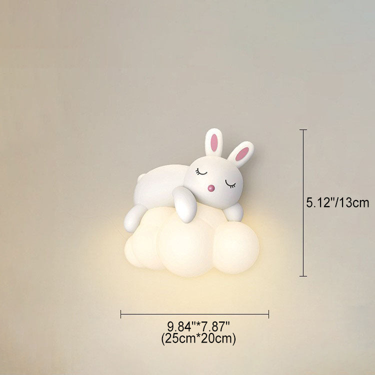 Nordic Kids Resin PE Bear Rabbit LED Wall Sconce Lamp