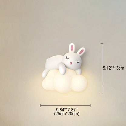 Nordic Kids Resin PE Bear Rabbit LED Wall Sconce Lamp