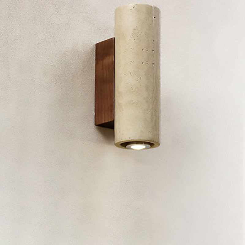 Japanese Rubber Wood 1-Light Spotlight Wall Sconce Lamp