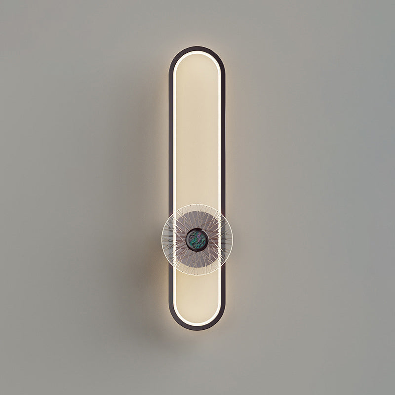 Minimalist Long Oval Hardware Aluminum LED Wall Sconce Lamp