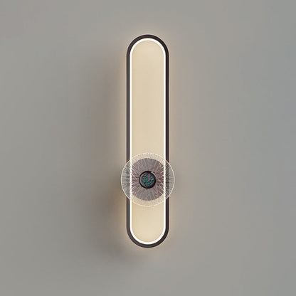 Minimalist Long Oval Hardware Aluminum LED Wall Sconce Lamp