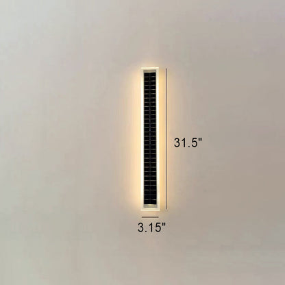 Minimalist Outdoor Solar Rectangular Strip Waterproof Patio LED Wall Sconce Lamp