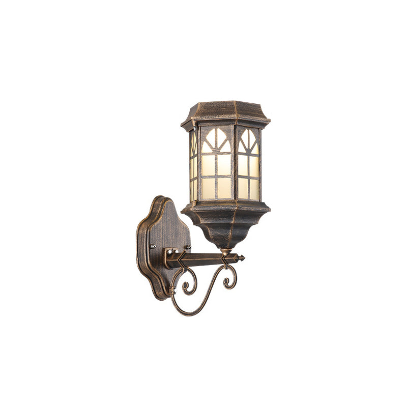 Solar Glass Cylinder House 1-Light Wall Sconce Lamp